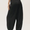 High-Waist Radiance pant en mélange de soie – Noir