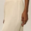 High-Waist Radiance Pantalon en mélange de soie – Beige sable