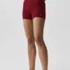 High-Waist Seamless Modal Ribbed Short — Rouge « Summer Romance »