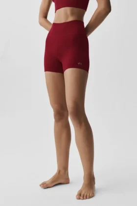 High-Waist Seamless Modal Ribbed Short — Rouge « Summer Romance »