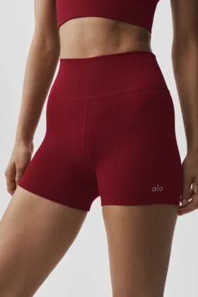 High-Waist Seamless Modal Ribbed Short — Rouge « Summer Romance »