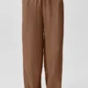 High-Waist semi-transparent straight leg pant – Brown « Sun Kissed »