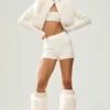High-Waist Short « Embrace » en cachemire – Ivoire