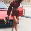 High-Waist Short en coton « Real Deal » - Rouge « Summer Romance »