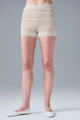 High-Waist Short en maille Sport Play - Ivoire/Albâtre
