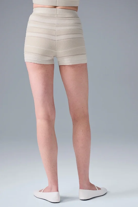 High-Waist Short en maille Sport Play - Ivoire/Albâtre