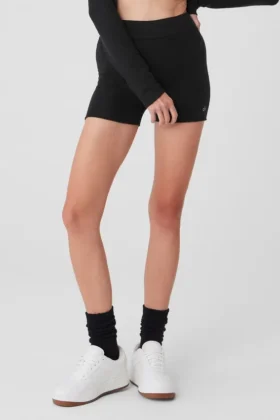 High-Waist Shorts Alolux « Me Time » - Noir
