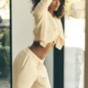 High-Waist Wide Leg Pant « Snuggle up Sweater » – Jaune bougie