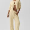 High-Waist Wide Leg Pant « Snuggle up Sweater » – Jaune bougie