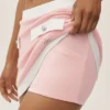 Jupe capri « Dream » en coton et cachemire High-Waist – Rose ensoleillé/Blanc