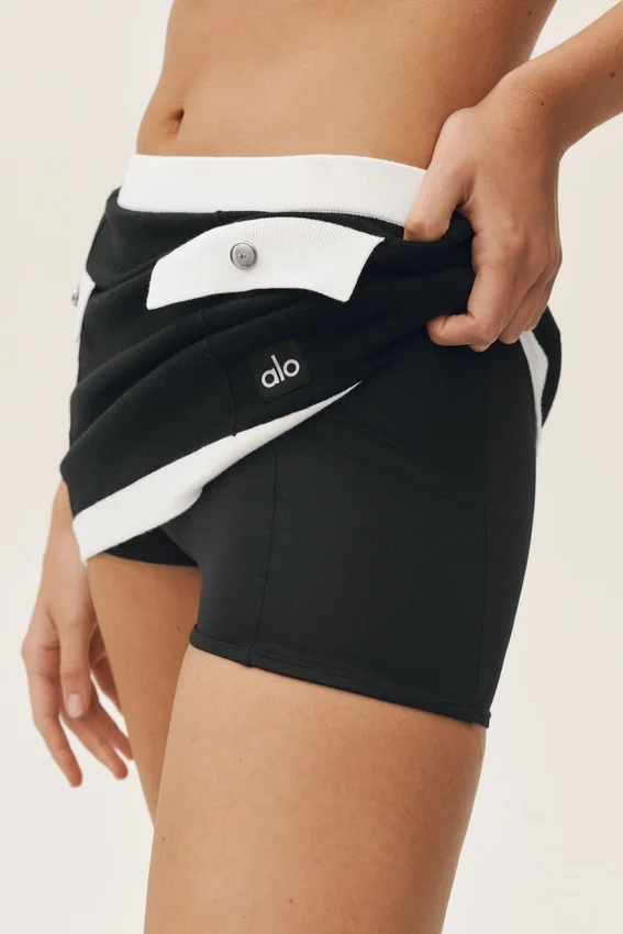 Jupe « Capri Dream » High-Waist en coton et cachemire - Noir/Blanc