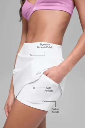Jupe de tennis Airbrush High-Waist Good Form – Blanche