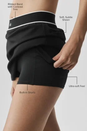 Jupe de tennis Alo Softsculpt « Amp It up » – Noir