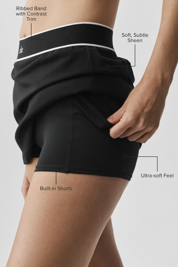 Jupe de tennis Alo Softsculpt « Amp It up » - Noir