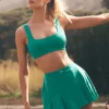 Jupe de tennis Alo Softsculpt Topspin - Emerald Isle
