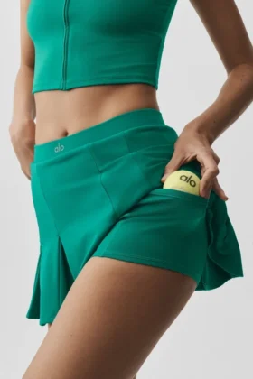 Jupe de tennis Alo Softsculpt Topspin – Emerald Isle