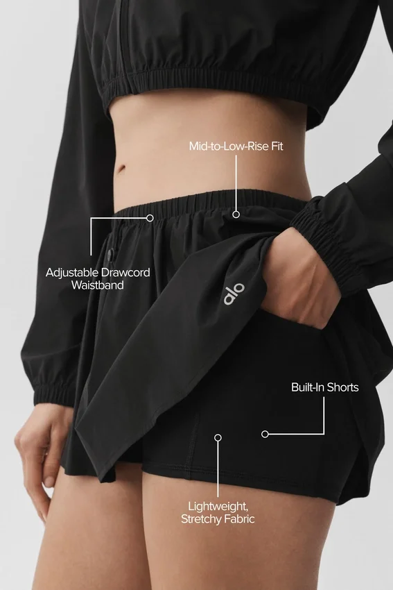 Jupe de tennis Breezy - Noir