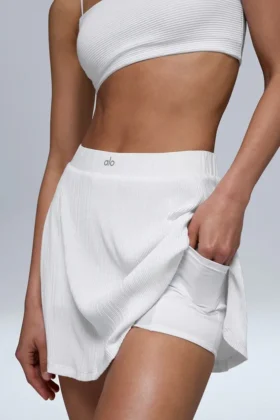 Jupe de tennis micro-plissée – Blanche