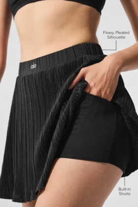 Jupe de tennis micro-plissée – Noir