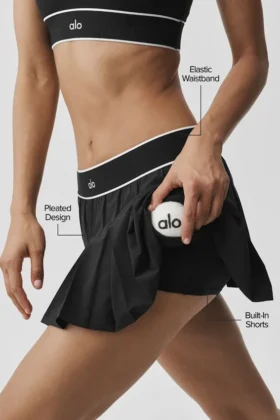 Jupe de tennis taille basse « Amp It up » – Noir