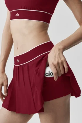 Jupe de tennis taille basse « Amp It up » – Rouge « Summer Romance »