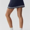 Jupe en maille « Tennis Club » - Bleu marine/Ivoire