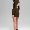 Jupe High-Waist en jersey de denim - Espresso/Noir