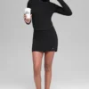 Jupe High-Waist en jersey de denim - Noir/Anthracite