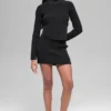 Jupe High-Waist en jersey de denim - Noir/Anthracite