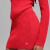Jupe High-Waist en jersey de denim - Rouge vif