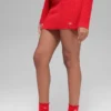 Jupe High-Waist en jersey de denim - Rouge vif