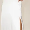 Jupe longue Radiance taille basse en mélange de soie – Blanche