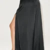 Jupe longue Radiance taille basse en mélange de soie - Noir