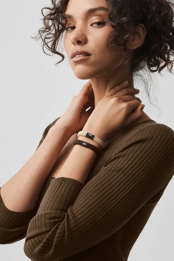 Élastiques cheveux anti-nœuds (lot de 6) - Beige/Espresso