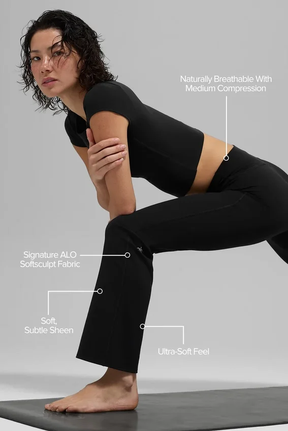 Legging Alo Softsculpt High-Waist 7/8 évasé - Noir
