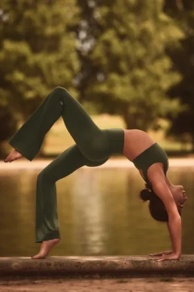 Legging Alo Softsculpt High-Waist à coupe évasée – Vert olive