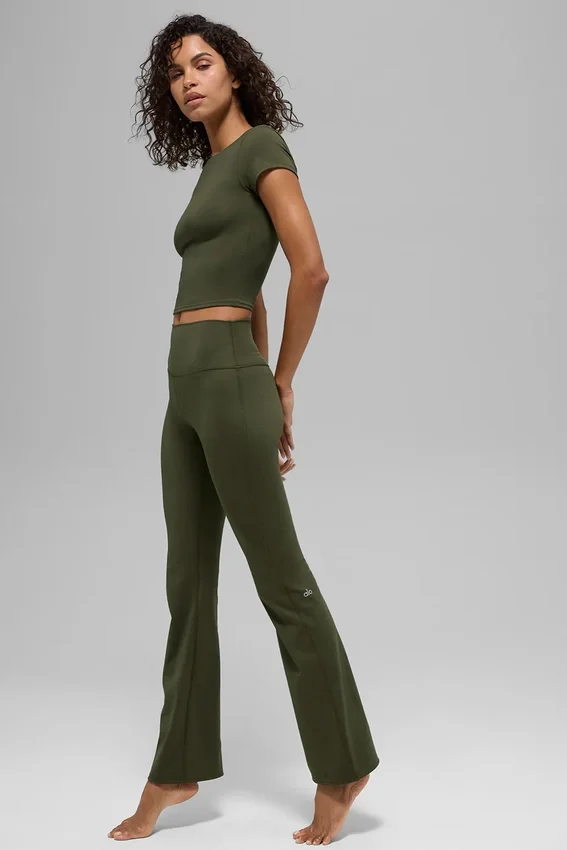 Legging Alo Softsculpt High-Waist à coupe évasée – Vert olive