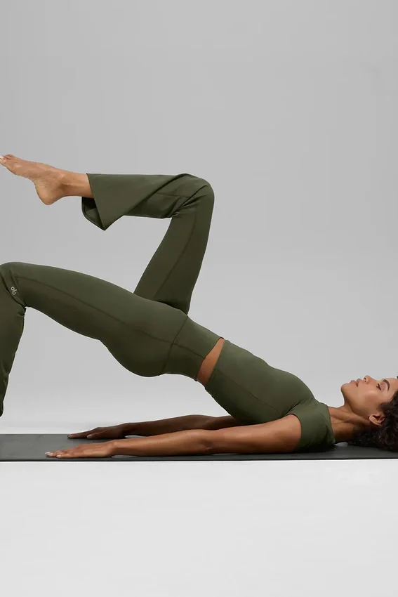 Legging Alo Softsculpt High-Waist à coupe évasée – Vert olive