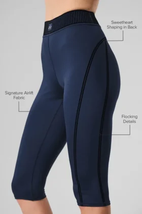 Legging capri High-Waist Airlift – Bleu marine