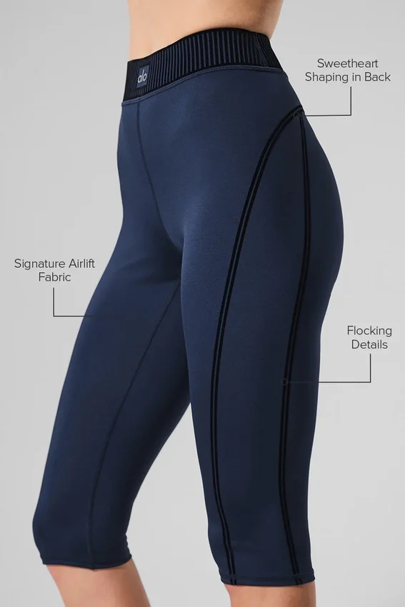 Legging capri High-Waist Airlift - Bleu marine
