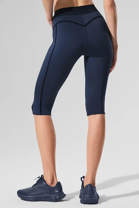 Legging capri High-Waist Airlift - Bleu marine