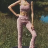 Legging Cherish High-Waist en maille Airlift - Rose vintage