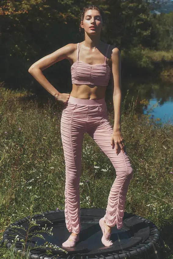 Legging Cherish High-Waist en maille Airlift - Rose vintage