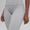 Legging sans coutures High-Waist et à côtes bicolores - Gris brume clair chiné