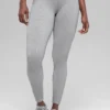 Legging sans coutures High-Waist et à côtes bicolores - Gris brume clair chiné