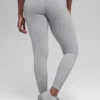 Legging sans coutures High-Waist et à côtes bicolores - Gris brume clair chiné