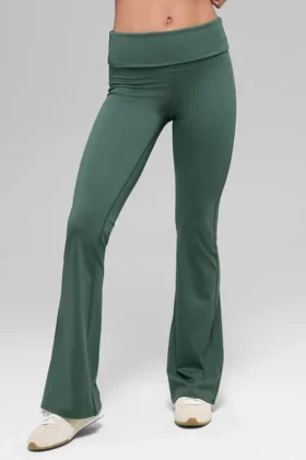 Legging évasé 7/8 Alo Softsculpt à ourlet rabattable – Vert trèfle