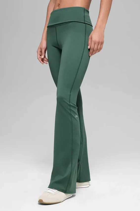 Legging évasé 7/8 Alo Softsculpt à ourlet rabattable – Vert trèfle
