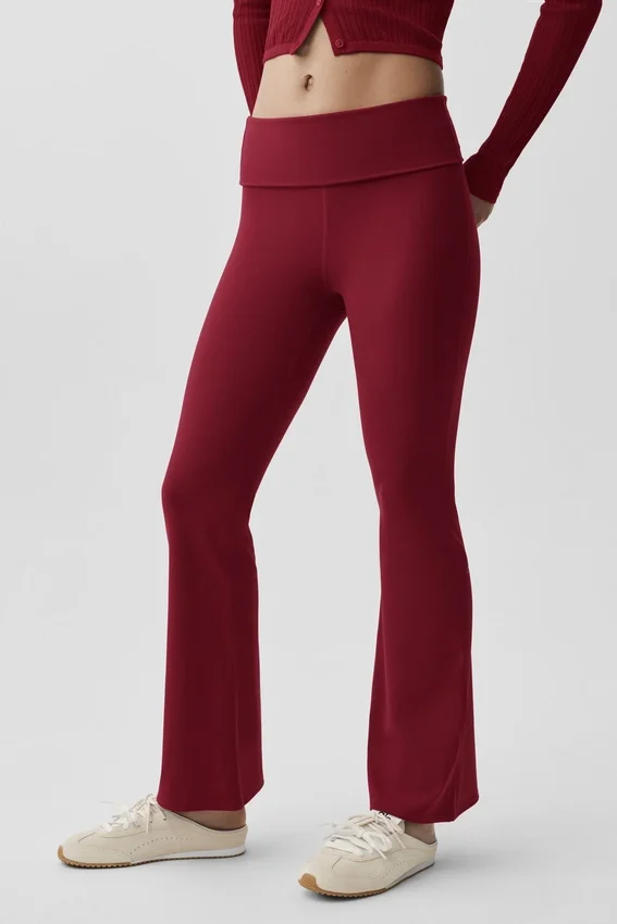 Legging évasé 7/8 à ourlet rabattu Alo Softsculpt - Rouge Summer Romance