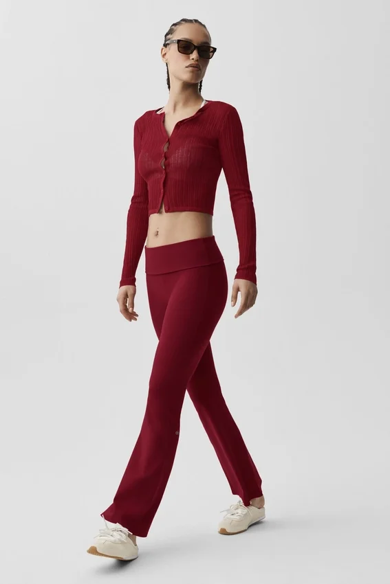 Legging évasé 7/8 à ourlet rabattu Alo Softsculpt - Rouge Summer Romance
